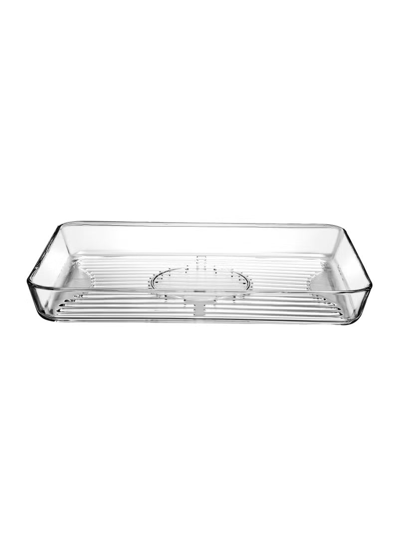 Borcam Grill Rectangular Glass Baking Tray, 3850 Ml Capacity, 50 Mm Height, 400X270 Mm Diameter - Clear