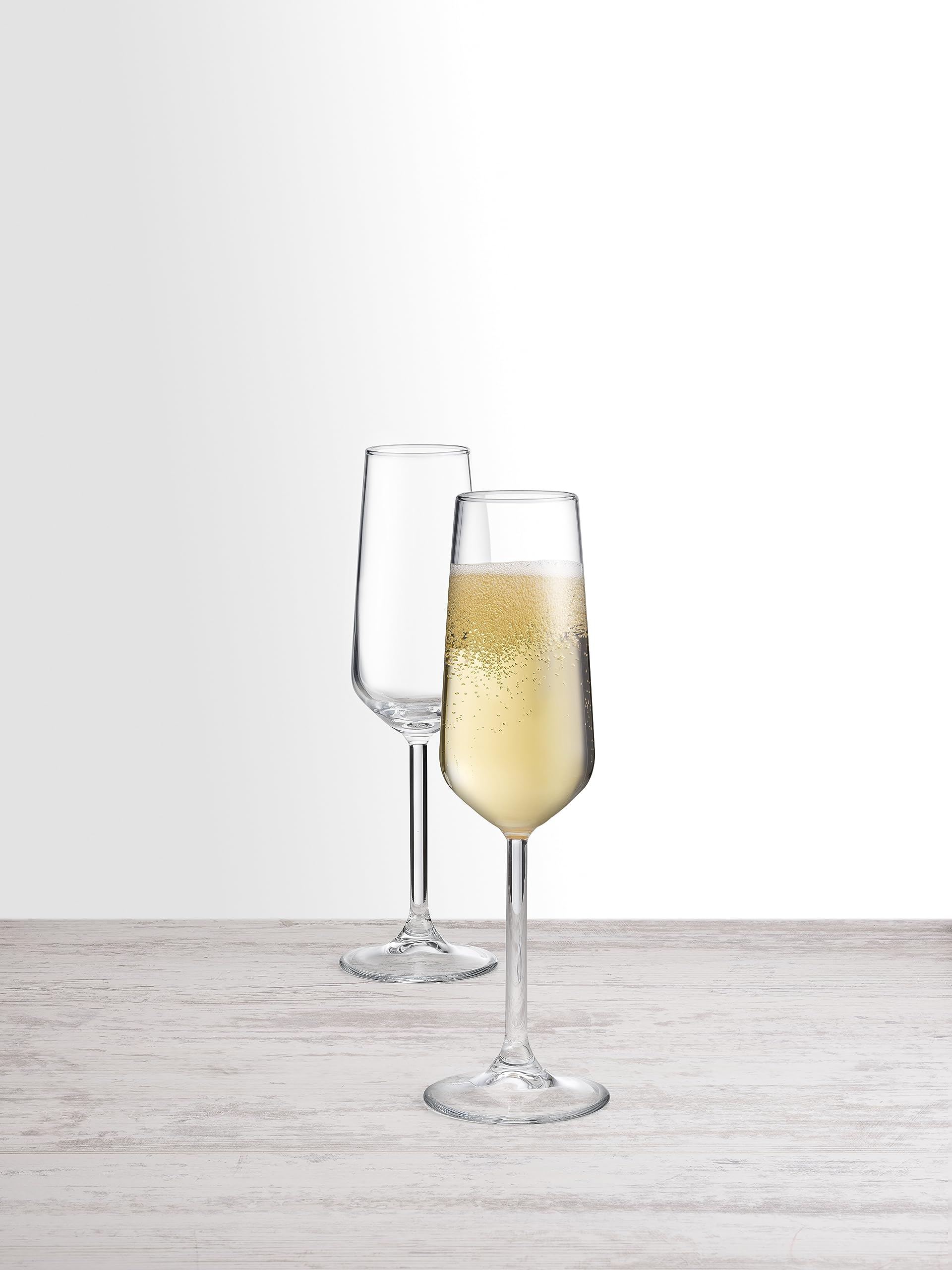 2 Pieces Allegra Champagne Flute Set 195 Ml, 226 Mm Height, 45 Mm Diamater Clear